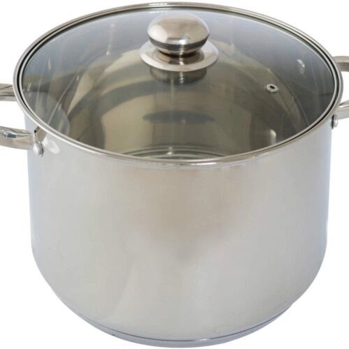 Soeppan 10 L - (Ø 26 cm) - RVS met glazen deksel - Vaatwasserbestendig - Geschikt voor alle warmtebronnen