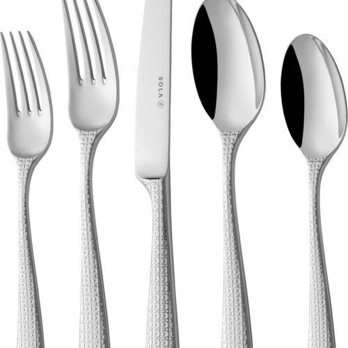 Sola Bestekset Amsterdam - 70 delig Bestekset 8 personen - Vaatwasserbestendig - Zilverwit Premium Edelstaal 18/10 - Zilver