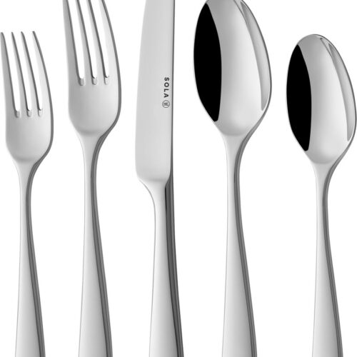 Sola Bestekset Nordica - 90 delig Bestekset 9 personen - Vaatwasserbestendig - Zilverwit Premium Edelstaal 18/10 - Zilver