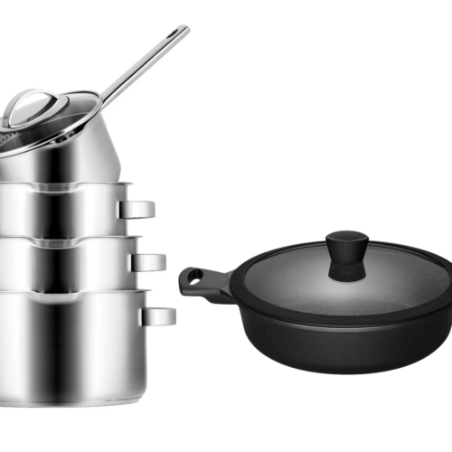 Sola pannenset Pearl 4 delig + Sola Hapjespan Fair ø 28 cm