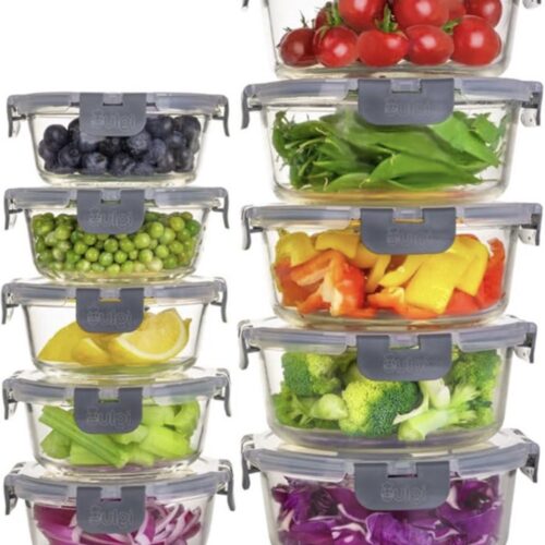 Stellar Glazen voedselbewaardozen - Meal Prep - Klikslot lekvrije deksels - Bakjes opbergen - Bakjes - Bakje met deksel - Glazen bakjes - Vershoudbakjes - Bewaarbakjes