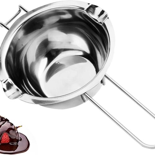 Stoompan - 1 stuk - 15,8 × 12,5 × 7 cm - Roestvrij staal - Pot voor het maken van kaarsen - Draagbaar - Geschikt voor doe-het-zelf, chocolade, kaarsen maken - Zilver