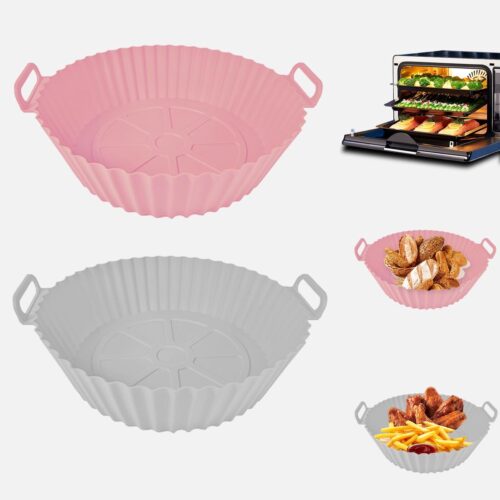 TRANKIELO® - 2x siliconen bakvorm voor air fryer - BPA-vrij, anti-aanbak, herbruikbaar, geschikt voor 5-7,5L friteuses