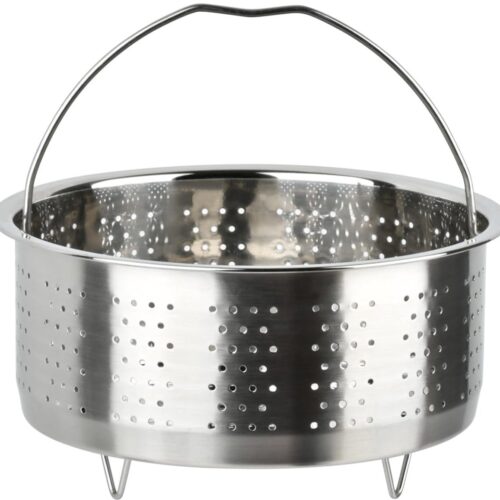 TRANKIELO® - Roestvrijstalen Stoommand met Afneembare Handgreep - Geschikt voor Rijstkokers, Snelkookpannen en Stoompannen - Ideaal voor Rijst, Groenten, Vlees of Vis