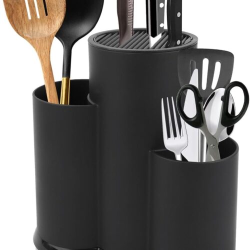 TRANKIELO® - Universeel 3-in-1 Messenblok - Duurzaam Hoogwaardig Materiaal - Ruimtebesparend - Eenvoudig te Reinigen