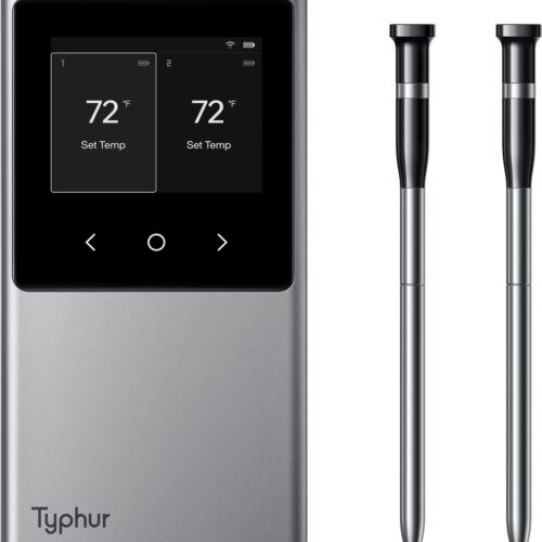 Typhur Sync Dual - 2 probes - Draadloze vleesthermometer - BBQ thermometer - Bluetooth & WiFi - Bestand tot 375°C -keramische handgreep - Batterijduur van 50 uur - IP67-waterbestendig - Typhur-app met meldingen