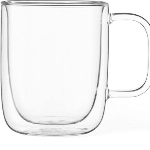 Viva Scandinavia - Classic Koffie-/Theeglas - Dubbelwandig - Incl. Handvat - 400 ml - Set van 2 stuks - Transparant