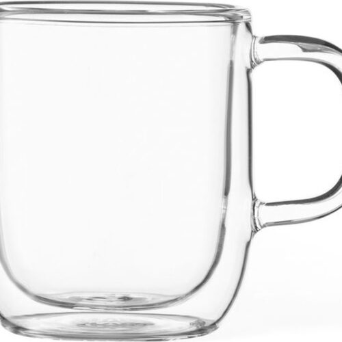 Viva Scandinavia Classic koffie-/Theeglas - Dubbelwandig - Incl. Handvat - 50 ml - Set van 4 Stuks - Transparant