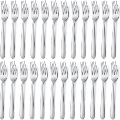 Vorken, 24 stuks, roestvrij staal, 20,7 cm, vorkset, tafelvorken, bestek, spiegelgepolijst, vaatwasmachinebestendig, geschikt voor huishoudens, restaurants, kantines enz