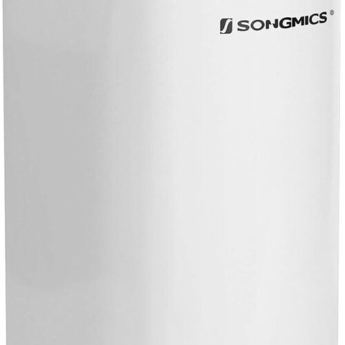 Vuilnisemmer, cosmetica-emmer van staal, 10 liter, smalle pedaalemmer met binnenemmer, voor badkamer, softclose, afvalemmer voor de nis, wit