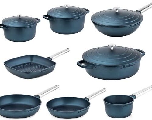 Westinghouse Pannenset Performance blauw - complete pannenset - inductie en alle andere warmtebronnen - 8 Delig