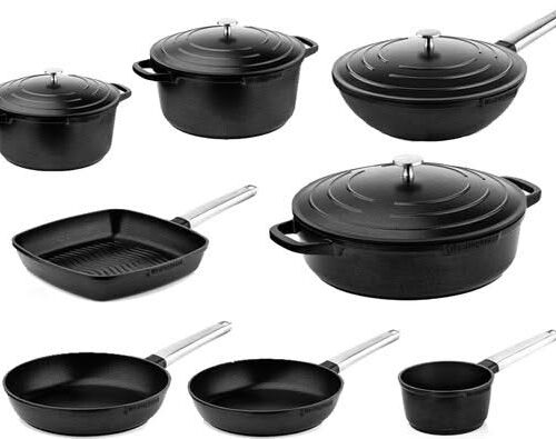 Westinghouse Pannenset Performance zwart - complete pannenset - inductie en alle andere warmtebronnen - 8 Delig