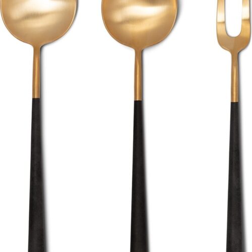 Wilffert & Wilffert - Bestekset - 24K Goud - Handvat van Hars - 12 Personen - 75 Stuks