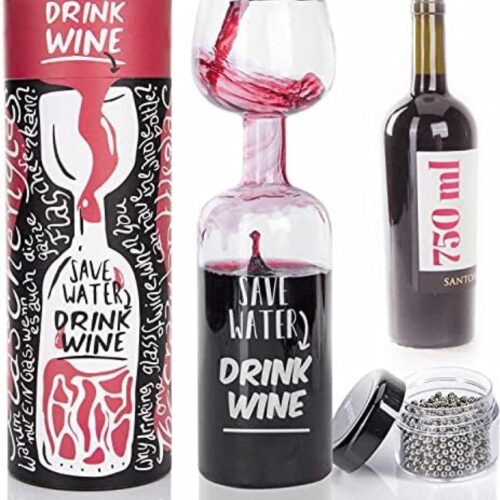 XXL wijnglas het ultieme wijnflesglas witte wijnglas 750 ml met reinigingsballen en geschenkverpakking