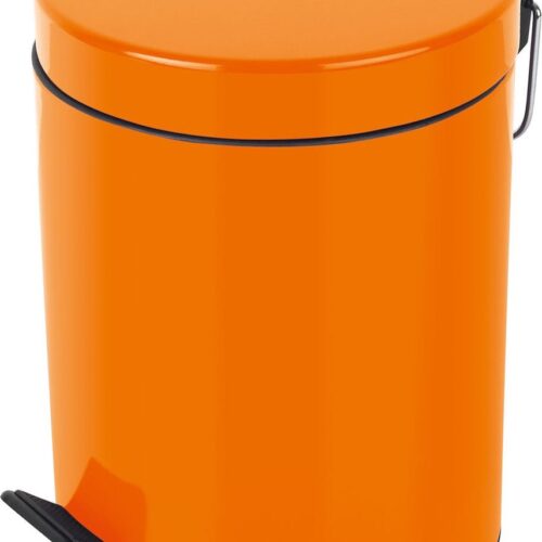 emmer, oranje, vuilnisemmer, pedaalemmer, afvalemmer, 3 liter, met uitneembare binnenemmer