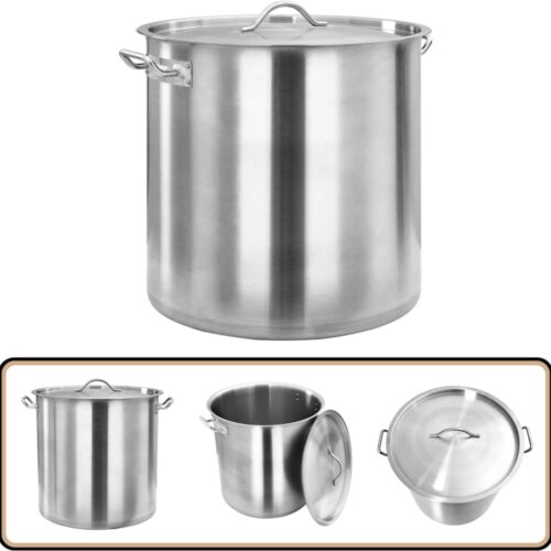 vidaXL Kookpan 98L Roestvrij Staal - Zilver Kookpan - Roestvrijstaal - Cateringspan - Groot Formaat - Industriële Keuken