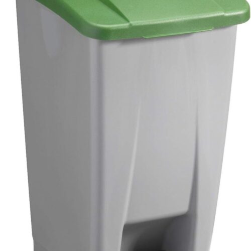 Afvalemmer 60 liter met wielen en voetpedaal - 49 x 38 x 70 cm - ideaal voor afvalscheiding