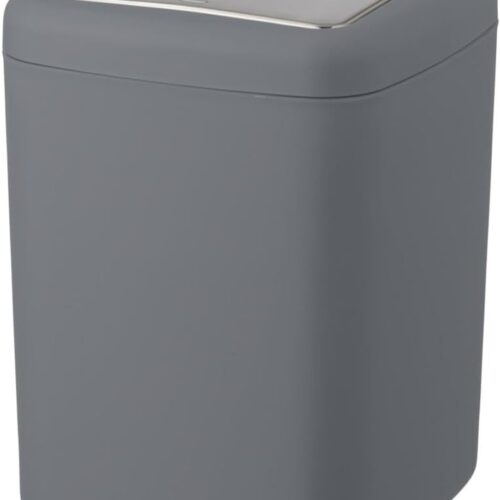 Afvalemmer met Kanteldeksel Antraciet - Onbreekbare Cosmetische Emmer 3L