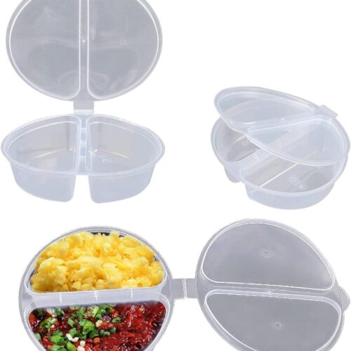 Allecto Premium - Compartiment Sausbakje met Deksel - Bewaarbakje voor Snacks, Room en Sauzen - Set van 30 stuks