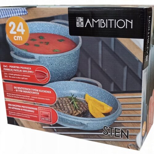 Ambition Sten Braadpan 24cm - 3-in-1 Pan, Braadpan & Grillpan