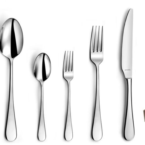 Amefa Venus - 84-delige bestekset - voor 12 personen - hoogglans - zilverkleurig - in luxe houten kist
