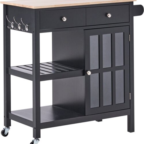 BELIANI GENOA - Keukentrolley - Zwart - MDF