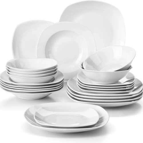 Betaalbare Goederen® Serviesset - Wit - 24 Stuks - Porselein - Borden - Bordenset - Serviesset 6 Persoons - Borden Set