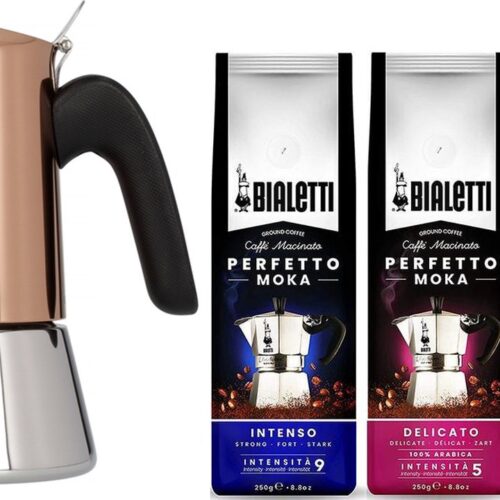 Bialetti Venus Copper Percolator 4 kops + Bialetti koffiepakket 3 x 250gr