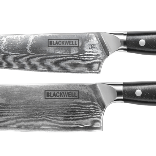 Blackwell Messenset (Koksmes + Groentemes / Nakirimes) - Japanse stijl - 67 lagen damaststaal - VG10 - 2-delig