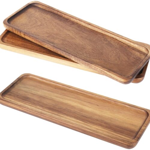 Boraboi® Elegant en veelzijdig rechthoekig houten dienblad set van drie stukken voor decoratie en gebruik