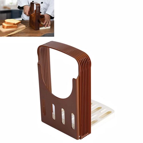 Broodsnijmachine (1 stuk) - Verkrijgbaar in 4 diktes - Sandwichsnijder - Draagbare broodbakmachine - 18x8x4,3 cm - Geschikt voor zelfgebakken brood en het snijden van sandwiches - Bruin.