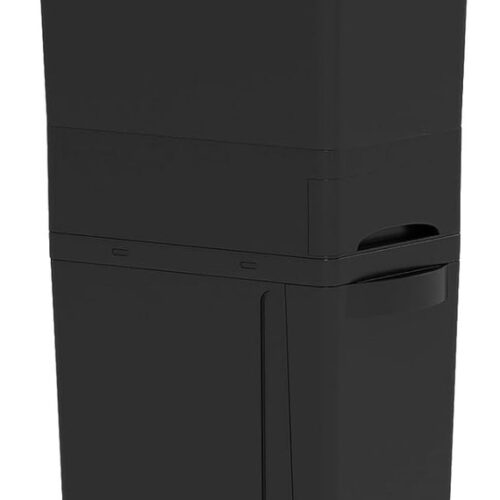 COSTWAY Vuilnisemmer 2 vakken, 32 l afvalemmer keuken, 3-in-1 pedaalemmer op wielen met kantelbare bak, lade en sticker, afvalscheidingssysteem met deksel voor keuken, woonkamer