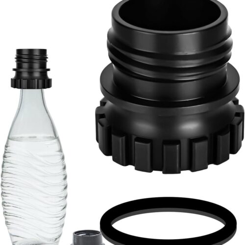 CSGoods - Glazen flesadapter voor Sodastream Crystal met Quick Connect - 0,7 liter fles - Soda flessenadapter - Sodastream Maker - glazen fles