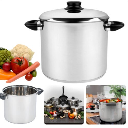 Cheqo® Grote Soeppan - Kookpan - Stamppot Pan - 8L RVS - Inductie Geschikt - Grote Soeppan met Deksel