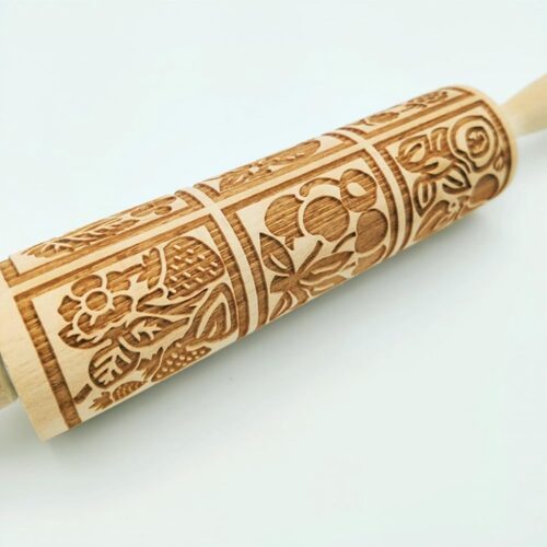 DIY-kerstkoekjes, deegroller Siliconen deegroller, siliconen deegrollerpatroon, deegroller met reliëf, klein, deegroller Kerstdeegroller met patroon (bakaccessoires)