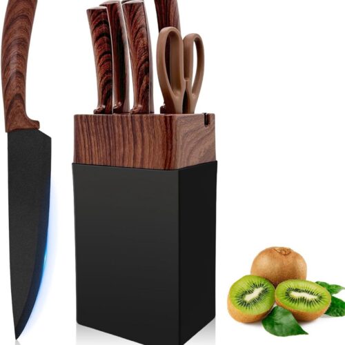 DailySupplies® Messenset met Blok - Messensets met Messenblok - Koksmes - Keukenmessen Set - Super Scherp - Espressobruin