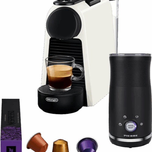 De'Longhi Nespresso Essenza Mini EN85.W + Pierre melkopschuimer