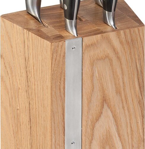 Diamant Sabatier Integra messenblok - 5-delig - RVS/POM - eikenhout