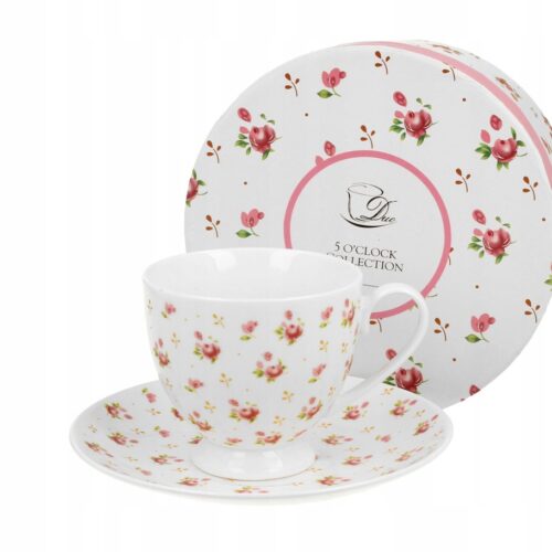 Duo Eleni Porseleinen Kop in Schotel 220ml - Bloemendecor