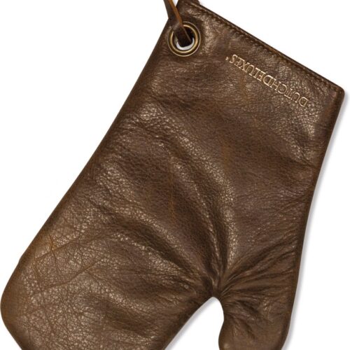 Dutchdeluxes - Ovenwant - (Volnerf) Leder - Vintage Bruin - Geschikt voor Barbecue - Incl. Geschenkdoos