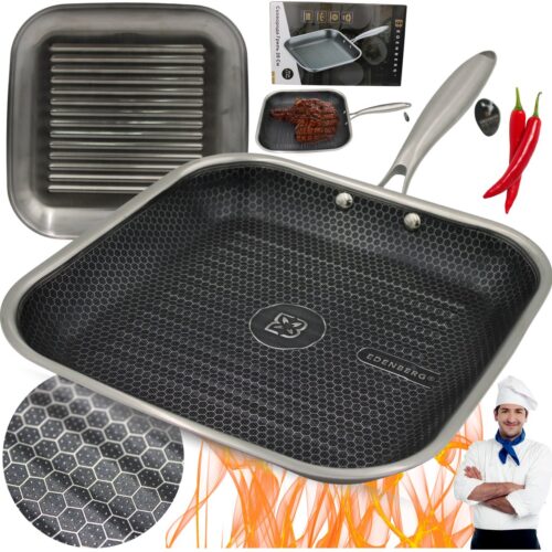 Edenberg Grillpan RVS Honingraat 28cm - Inductie & Gas
