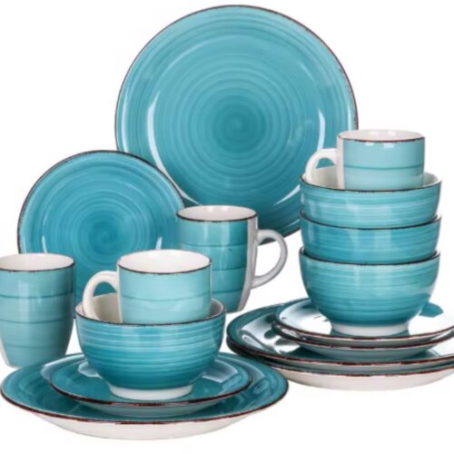 Elegant Dinerborden - 4 persoons - 16 delig - Blauw Keramisch - Eetborden - Kleine Borden