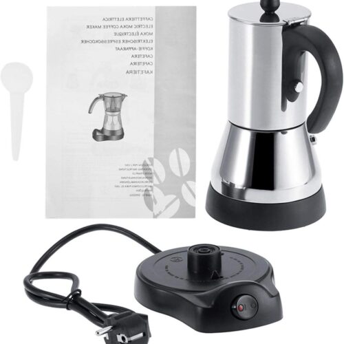 Elektrisch Koffiezetapparaat 220V - Roestvrij Staal - Espresso - 300ml - Mokkakan - Koffie - EU-stekker - Voor Thuisgebruik - Compact Design