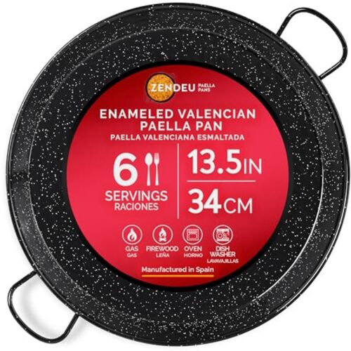 Enameled Steel Paella Pan 34 cm - Perfect for Spanish Paella