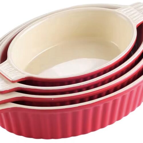 Exquisite Dinerborden - 4 persoons - 4 delig - Rood Keramisch - Lasagne - Braadslede