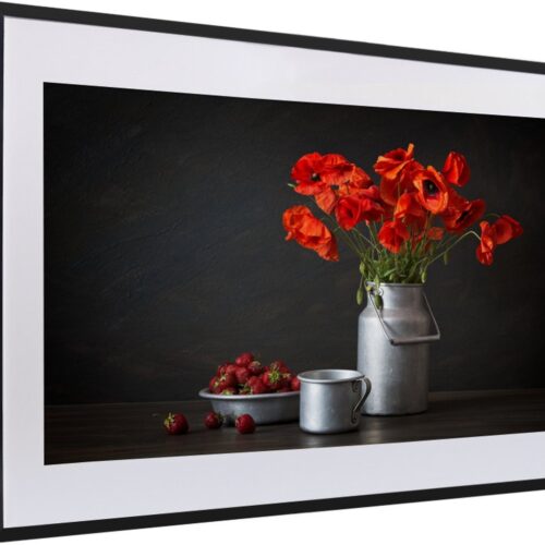 Fotolijst incl. Poster - Stilleven - Klaprozen - Melkkan - 60x40 cm - Posterlijst