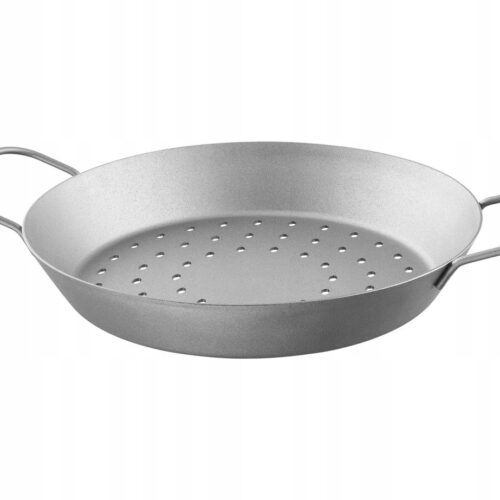 GRILLMEISTER Grillpan van gietijzer met handvatten en geperforeerde bodem, 28,5cm