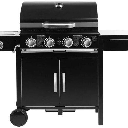 Gasbarbecue - Buitenkeuken Grill - Tuinbarbecue - 4-Pits BBQ - Zijbrander - RVS Branders - Ingebouwde Thermometer