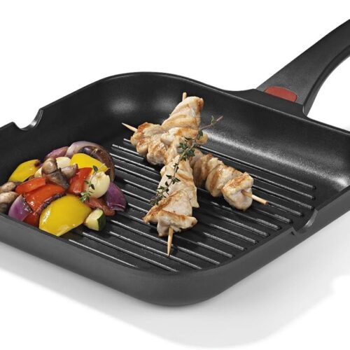 Gegoten Aluminium Grillpan 28 cm met Warmte-indicator en 3-voudige Coating