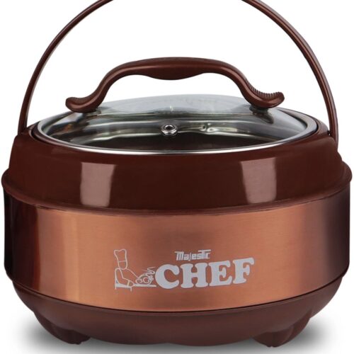 Geïsoleerde Braadpan Hot Pot 1L Met Deksel Van Gehard Glas - Roestvrijstalen Binnenkom - Houdt Voedsel Tot 6 Uur Warm - Thermische Serveerschaal Voor Soep, Salade, Brood En Gegrilde Gerechten - Warmhoudbak Voor Warm Voedsel - Perfect Cadeau Voor Mama